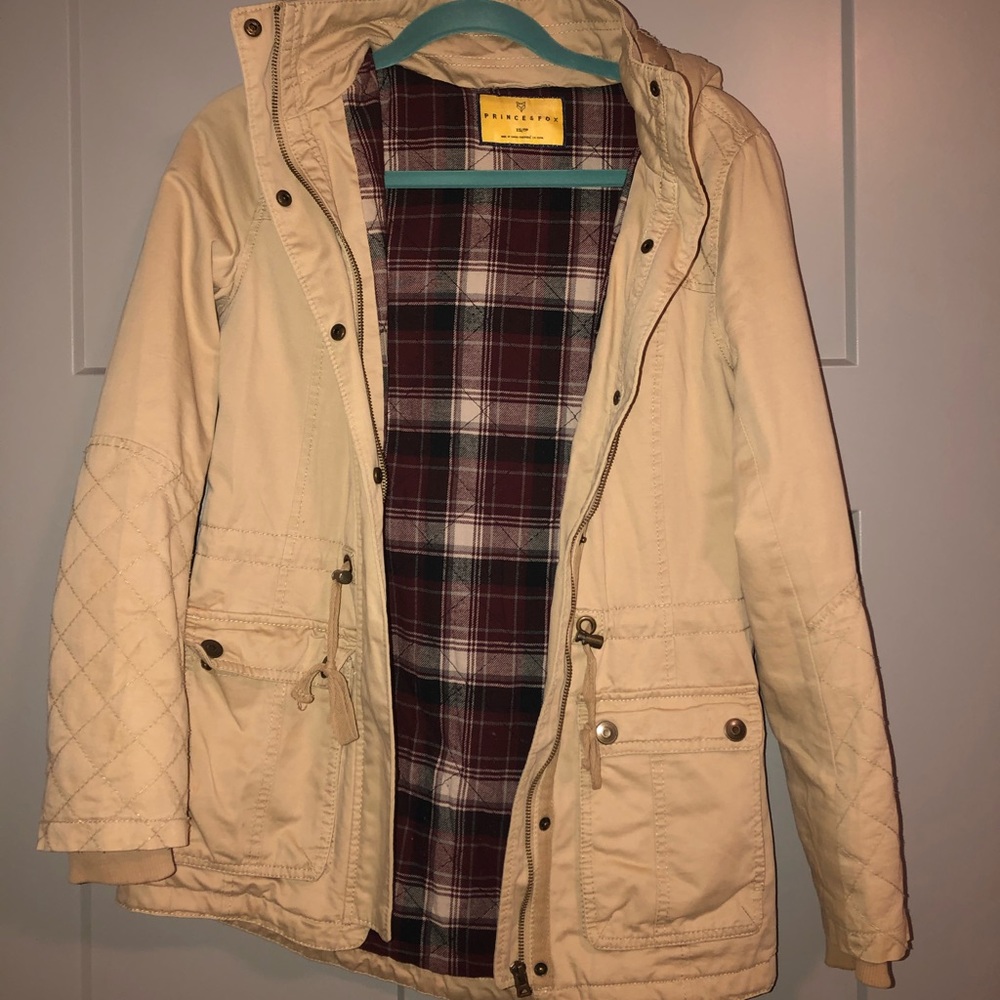 Prince and Fox Plaid lined parka